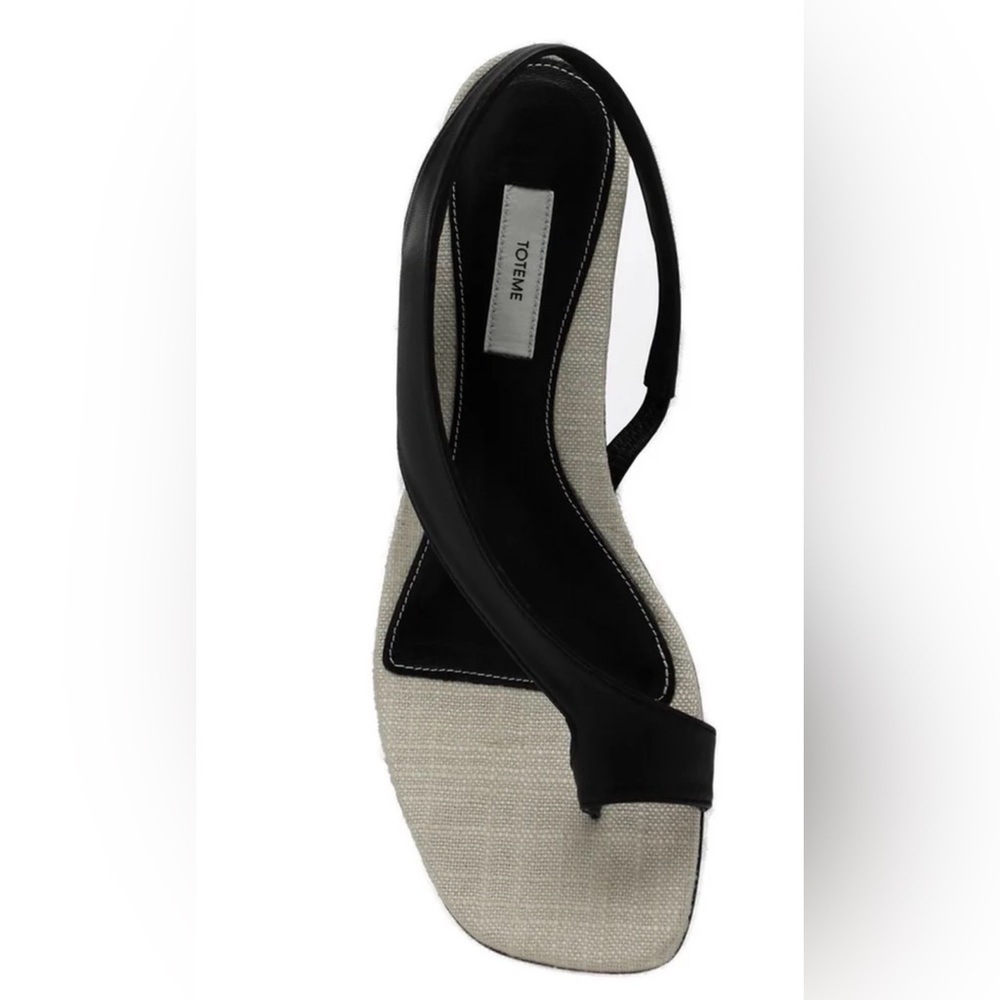 Toteme Sculptural Slingback Sandals, 40, Canvas Black - Picture 5 of 17